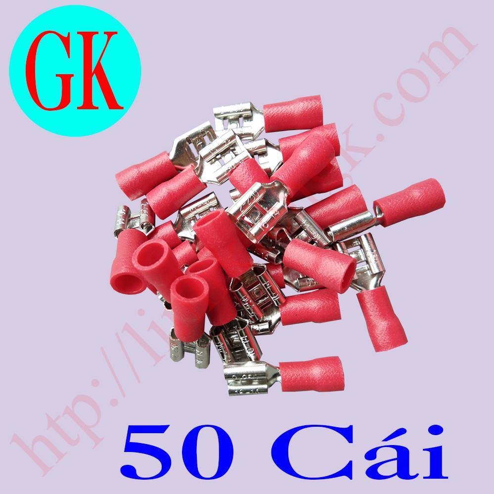 [50 cái] Đầu cốt điện - cốt cái FDD2-250 màu đỏ