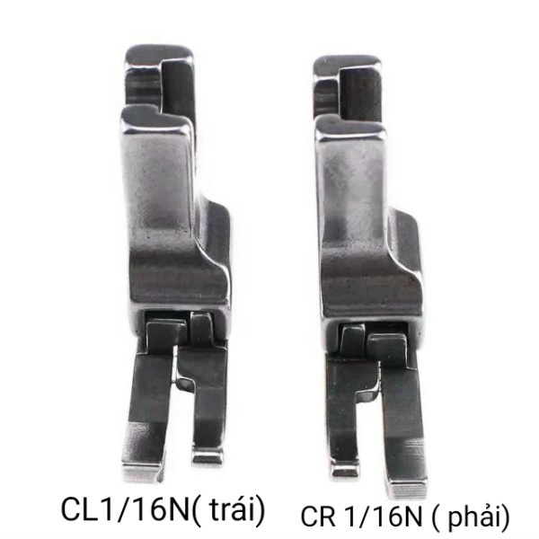Chân vịt sắt mí trái / phải 2mm (CR1/16N &amp; CL1/16N) dùng cho máy may công nghiệp