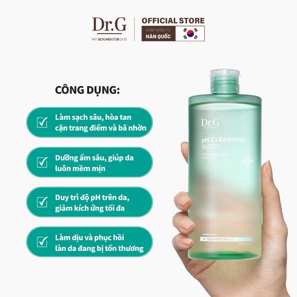 Dr.G Nước tẩy trang PH Cleansing Water 490ml