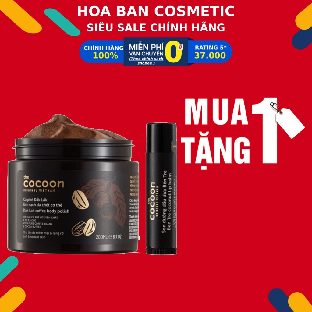 Cà phê Đăk Lăk làm sạch da chết Cocoon 200ml Tẩy da chết - Hoa Ban Cosmetic