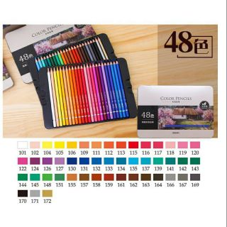 Chì màu gốc dầu Deli hộp thiếc cao cấp 48 màu