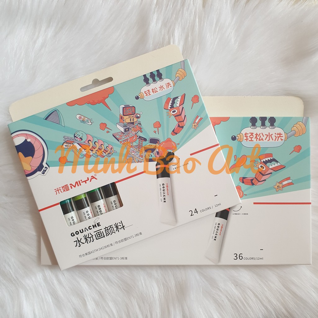 BỘ MÀU GOUACHE HIMI TUÝP 12 ML 12/18/24/36 MÀU