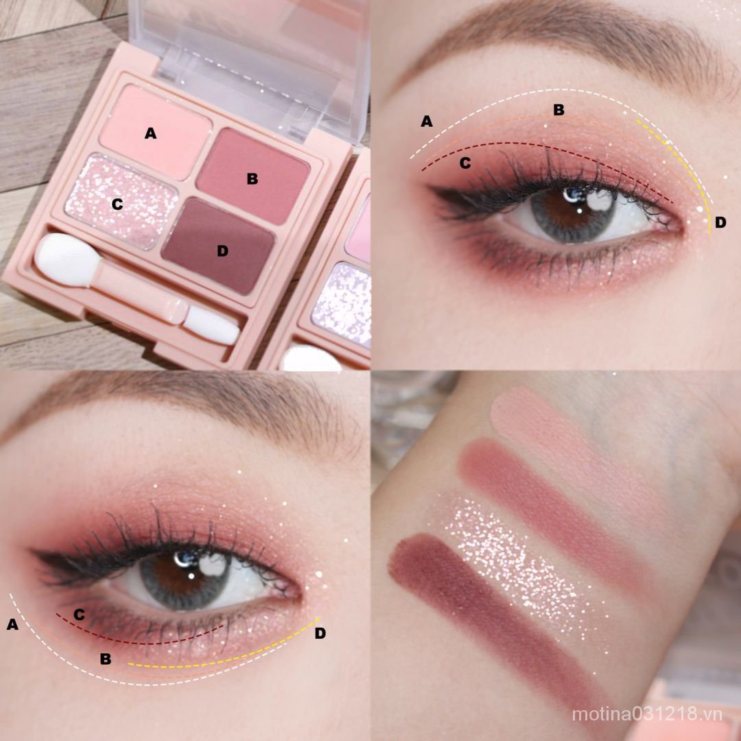 (Hàng Mới Về) Bảng Phấn Mắt 4 Màu Nhũ Lì Sắc Ngọc Trai Kháng Nước Phong Cách Thời Trang Pk01 | BigBuy360 - bigbuy360.vn