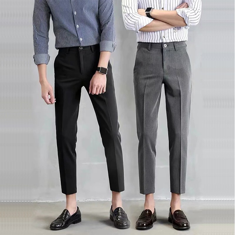 Quần tây nam dài đến mắt cá chân màu trơn thời trang công sở cho nam | BigBuy360 - bigbuy360.vn