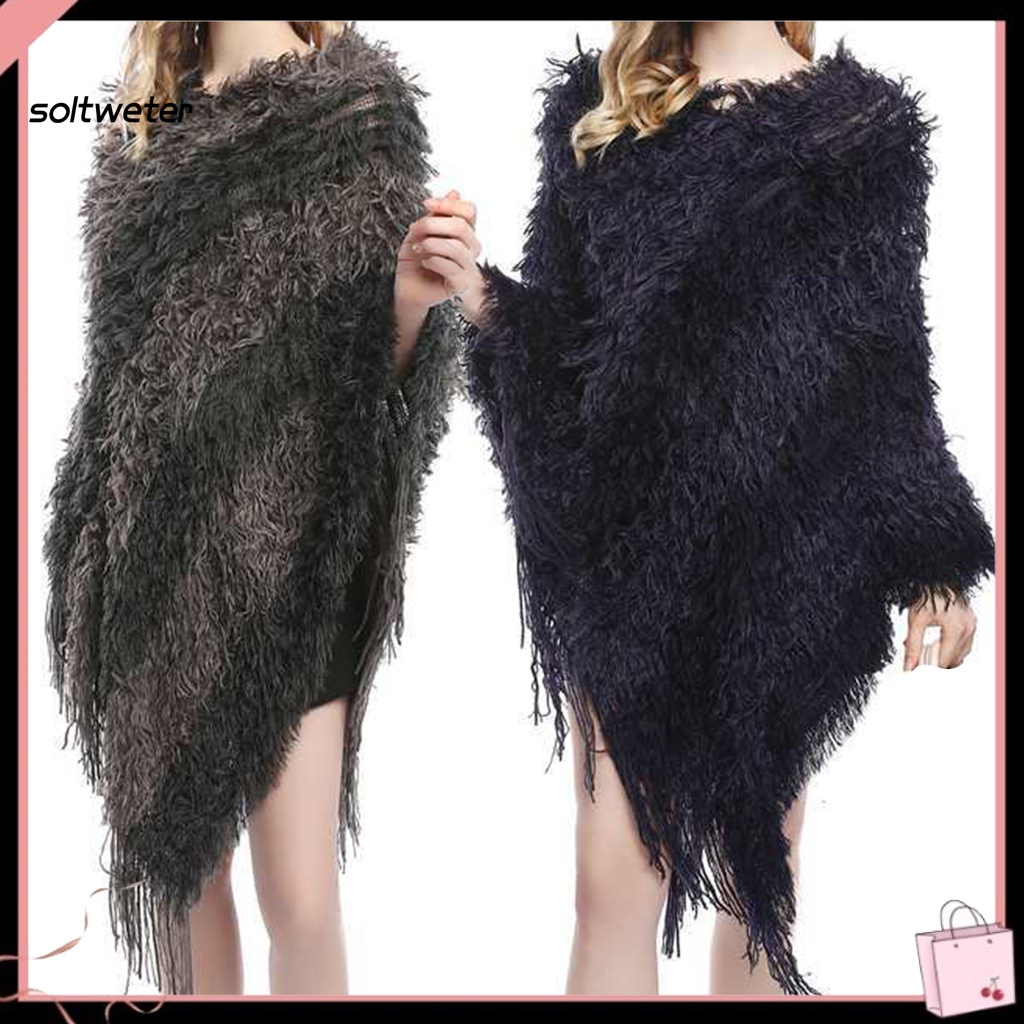 Áo choàng dệt kim màu sắc thanh lịch cho nữ
 | BigBuy360 - bigbuy360.vn