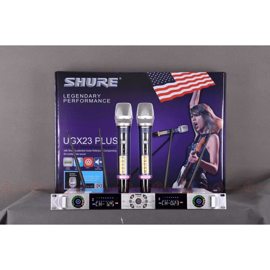 Micro Shure UGX 23 Plus Phiên Bản 2021 Cao Cấp,Karaoke Chuyên Nghiệp,Hát Gia Đình, Lọc Tiếng Cực Hay, Chống Hú Rè