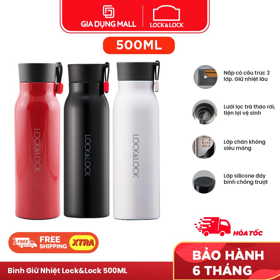 Bình Giữ Nhiệt Lock&amp;Lock Name Tumbler LHC4125 (500ml) Chính hãng.Chất liệu không gỉ 304 .Thiết kế cao cấp, nhỏ gọn.