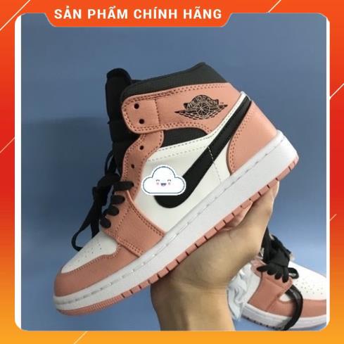 Giày thể thao nữ Jordan màu hồng móc đen cổ cao cực chất hot trend 2021, Full Box Bill | BigBuy360 - bigbuy360.vn