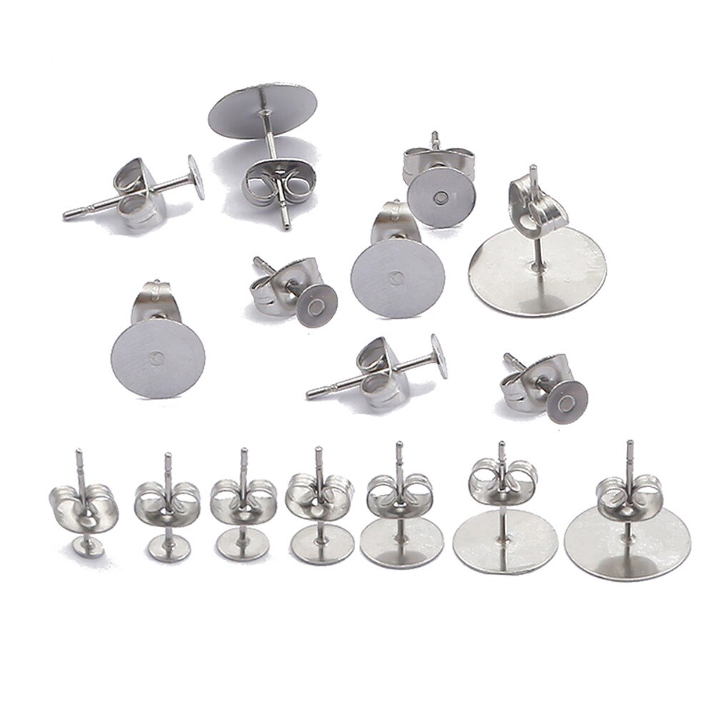 Set 20-100 ghim cài bông tai phía sau diy bằng thép không gỉ