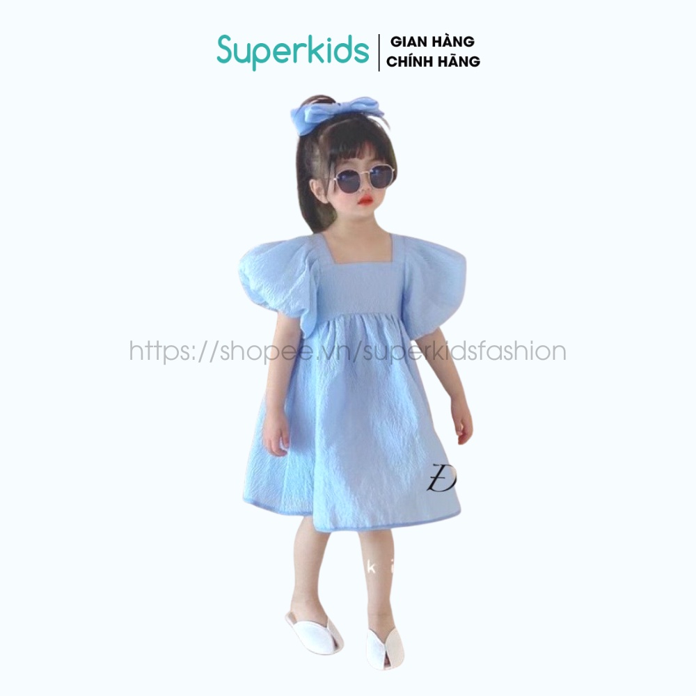 Váy cho bé gái, Đầm đũi xốp tiểu thư 8-22kg QATE785