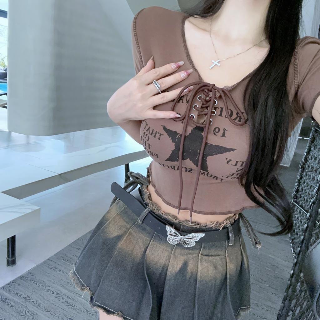 Set Áo Thun Ngắn Tay + Chân váy jean Thời Trang Nữ