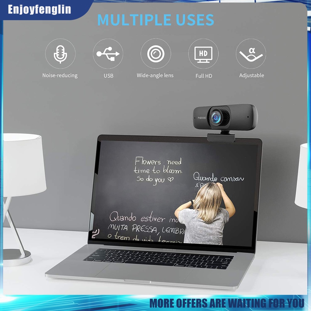 Webcam HD 1080P kèm mic cổng USB cho máy tính | BigBuy360 - bigbuy360.vn