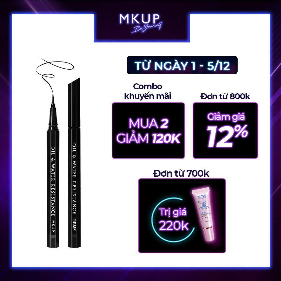 Bút kẻ mắt MKUP đen tuyền quyến rũ 0.7ml - phiên bản mới