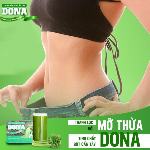 [Chính hãng] Bột tinh chất cần tây Dona da sáng dáng xinh, giảm cân, tiêu nám ngừa thâm - hộp 200g