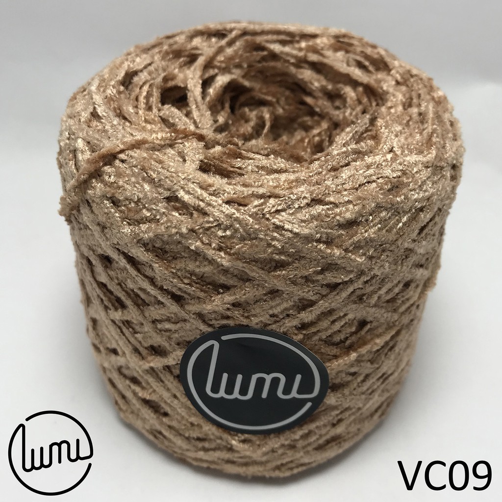 Lumi VC09-VC12 Len Nhung Cotton Sợi Lớn 3mm Siêu Mêm, Đan Móc Áo Cardigan, Chăn, Thảm , Thú Bông 100gr