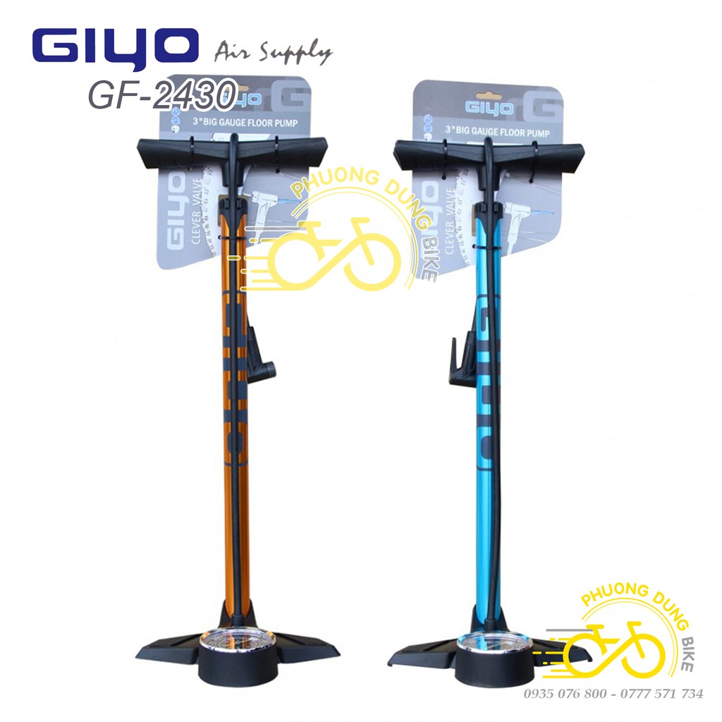 Bơm sàn cao cấp xe đạp GIYO GF-2430 - Van thông minh