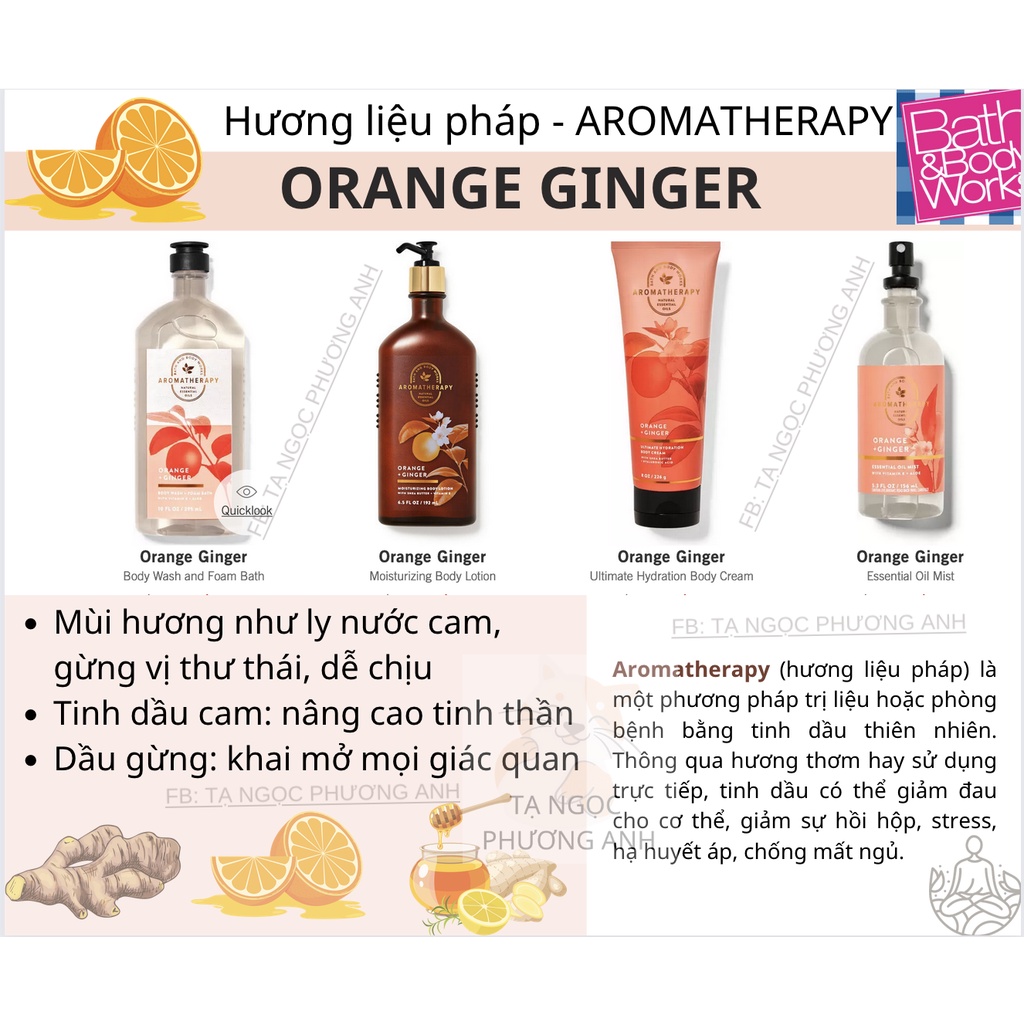 Dòng hương liệu pháp cao cấp  Bath and Body Works sữa tắm, mist, body lotion, body cream