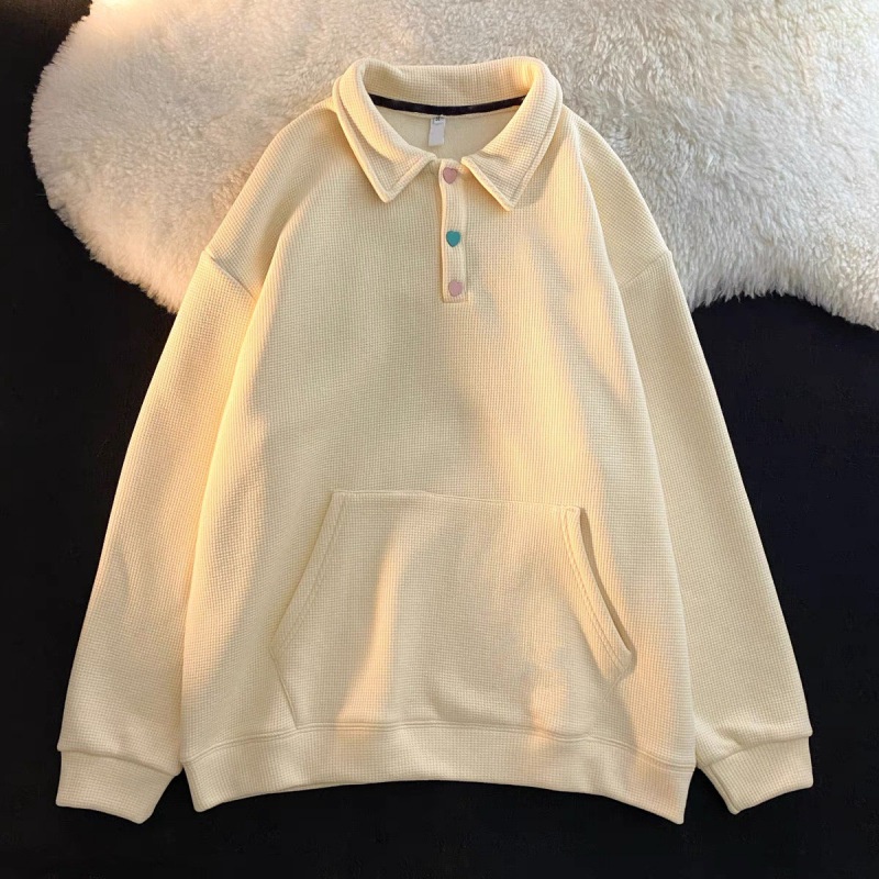 Áo Polo Cổ Bẻ Phối Khuy Trái Tim KHÔNG XÙ Form Rộng Unisex