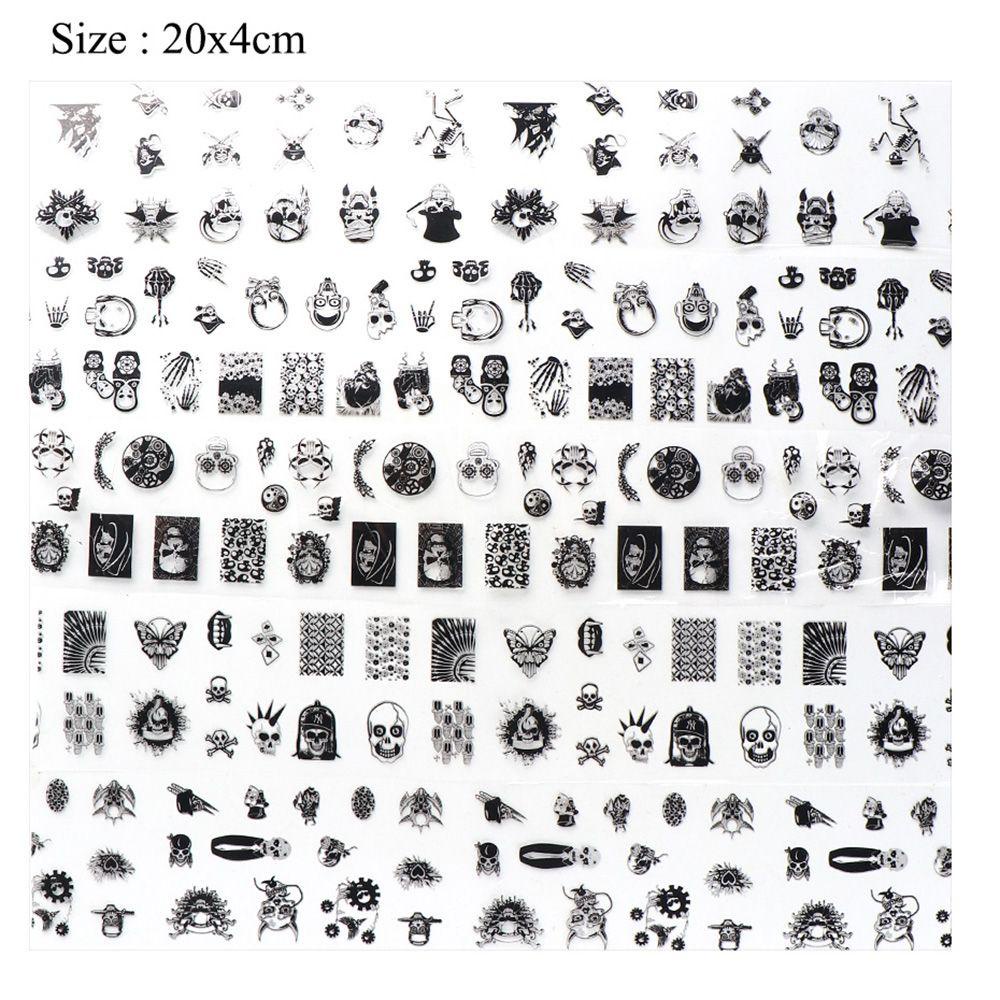 Set 10 Miếng Dán Trang Trí Móng Tay Màu Đen DIY Thời Trang