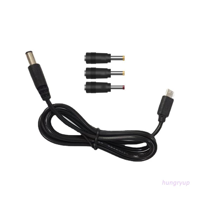 Dây Cáp Nguồn 4 Trong 1 Loại C PD Sang 12V 5.5x2.5mm Dùng Cho Loa WiFi/Đèn Để Bàn 12V