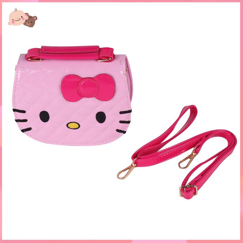 Túi đeo chéo Mini bằng da PU hình mèo Hello Kitty