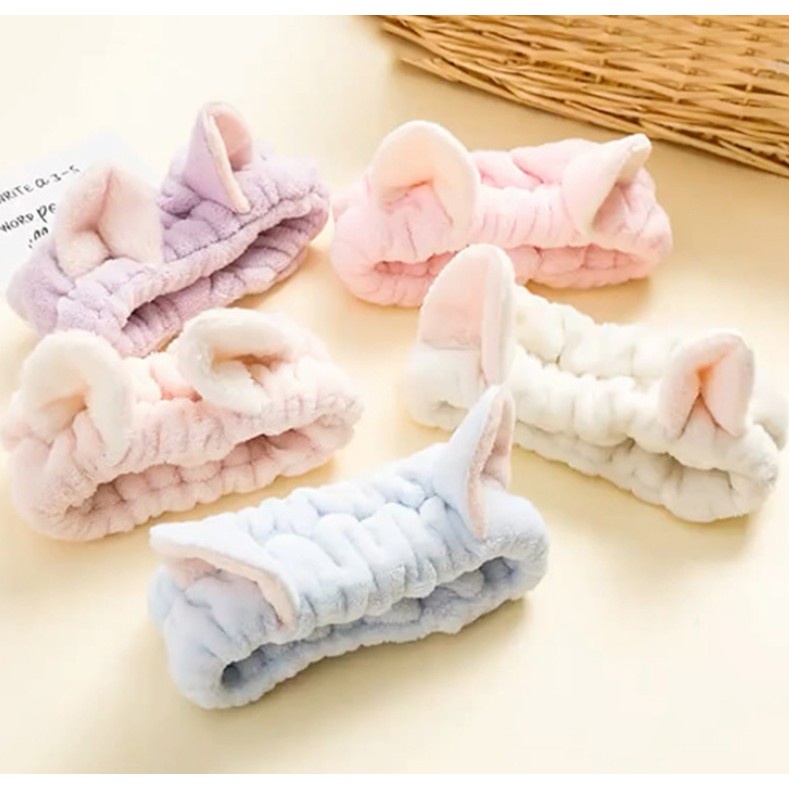 Băng Đô Tai Thỏ Trang Điểm Co Dãn Ba Chiều