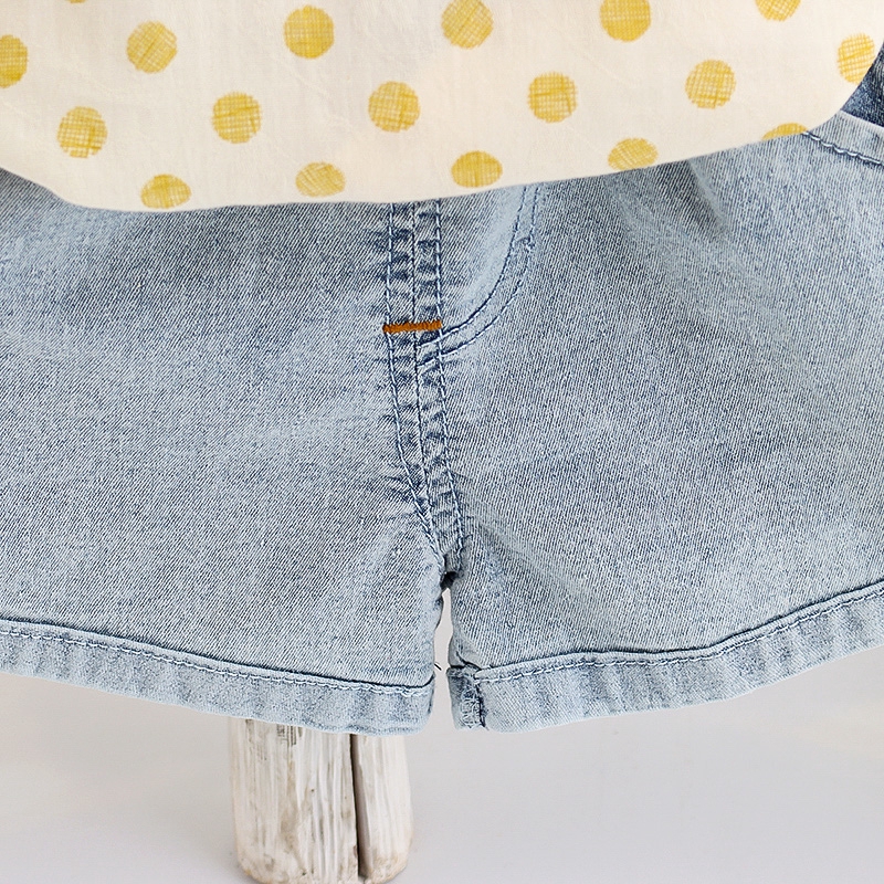 Không-5 Cái thẻ nữ trang phục trang phục thời trang yêu vải sợi dâu tây In sơ mi quần áo ngắn quần áo quần jeans | BigBuy360 - bigbuy360.vn