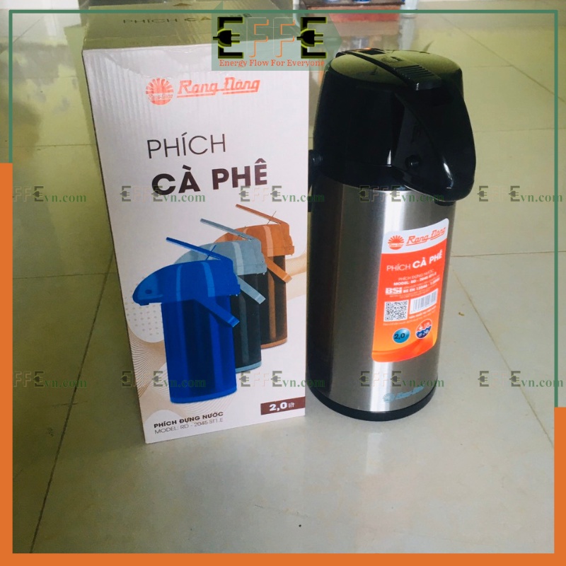 Phích nước Rạng Đông 🔶 Phích giữ nhiệt Inox Model RD 2045 ST1.E 🔶 Phích đựng nước - cà phê có cần bơm rót nước tiện dụng