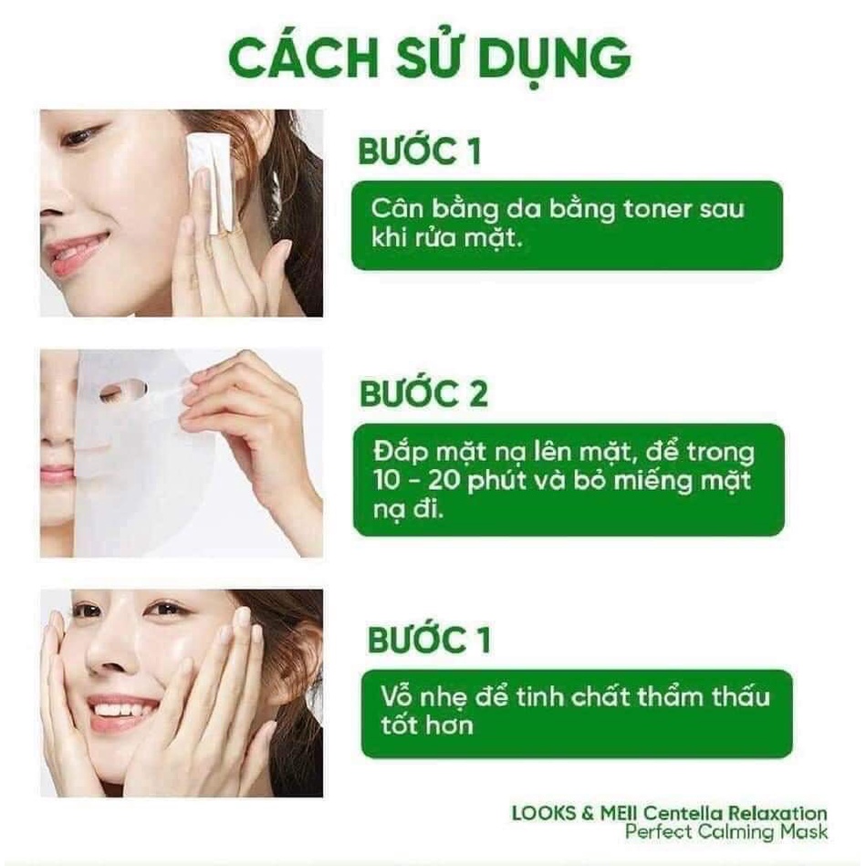 Mặt Nạ Tái Sinh Tinh Chất Rau Má Cho Da Dầu LOOKS & MEI