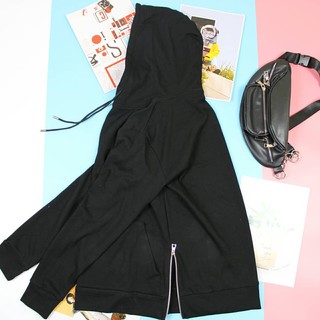 Áo hoodie unisex form rộng khóa gấu