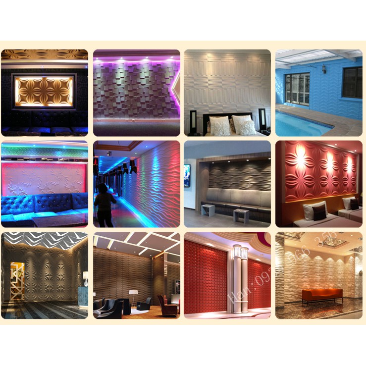 TẤM ỐP TƯỜNG 3D PVC D105-showroom, nhà hàng, khách sạn, quán karaoke