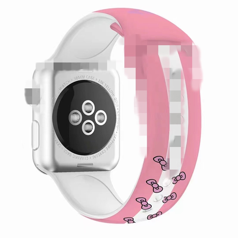 Dây Đeo Đồng Hồ Bằng Silicone Hoạt Hình Kitty 49mm 41mm 45mm 44mm 42mm 40mm 38mm Cho i-Watch ultra 8 SE 7 6 5 4 3 2 1