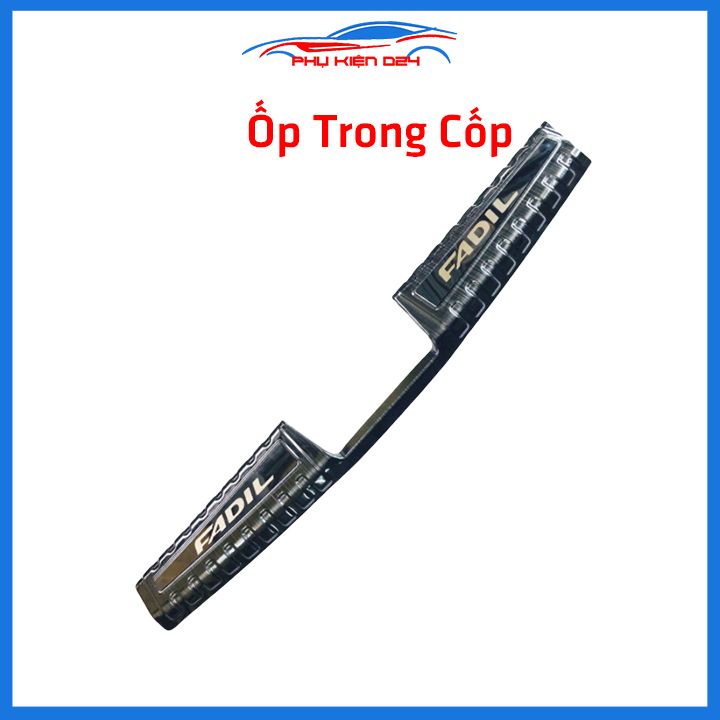 Ốp chống trầy cốp Fadil 2019-2020-2021-2022 thép không gỉ vân titan bảo vệ xe chống va đập