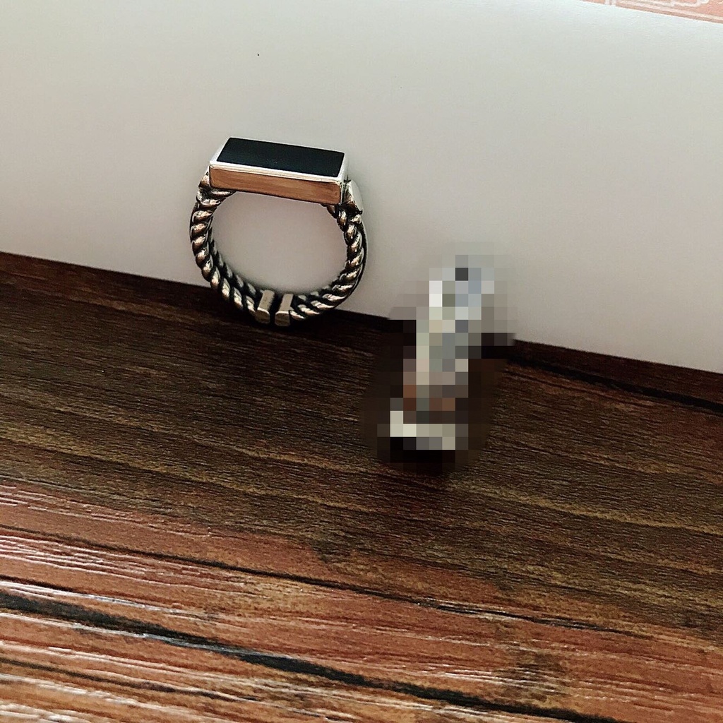 Nhẫn Hở Đính Đá Vuông Màu Vàng / Bạc Điều Chỉnh Được Phong Cách Hip Hop Thời Trang Cho Nữ