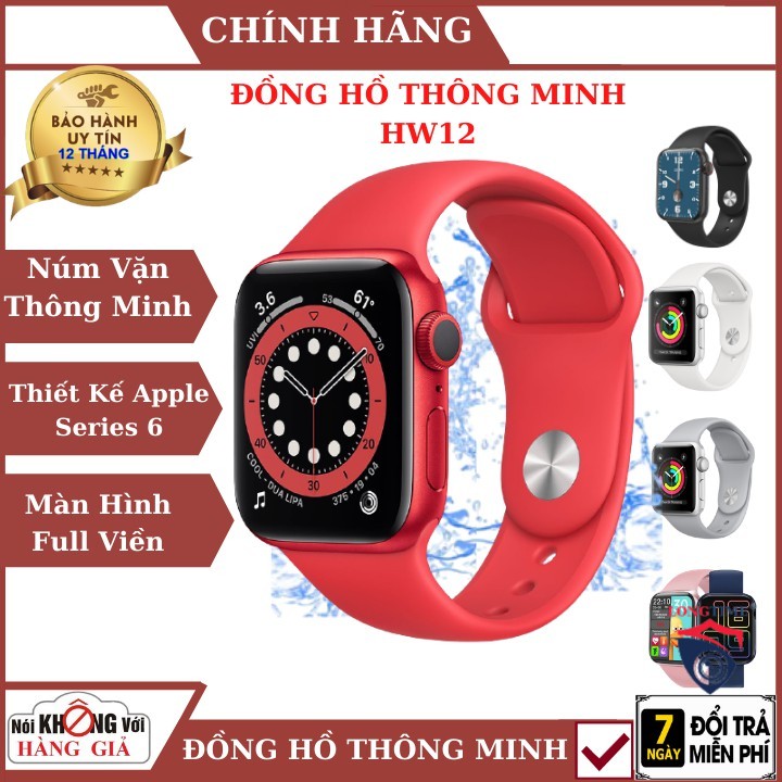 Đồng hồ thông minh HW12 ,series 6 , màn hình full viền , nghe gọi 2 chiều , thay hình nền tùy ý , chống nước , nhiều màu