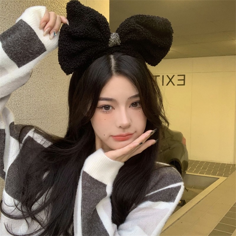 Băng Đô Nơ Cài Tóc Bằng Lông Nhung Dành Cho Nữ