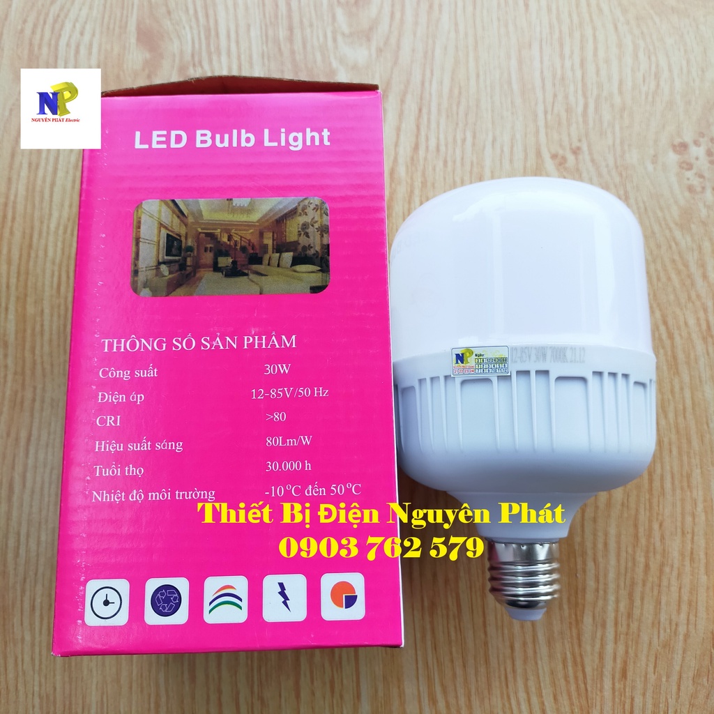 Đèn LED Kẹp Bình 12v - 85v Đuôi Đèn E27 Công Suất 20w - 30w - 40w
