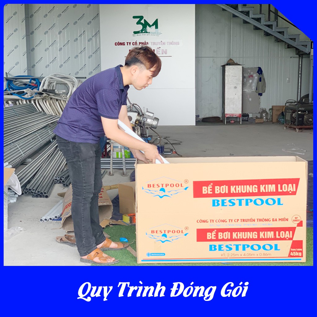 Bể bơi khung kim loại lắp ghép bestpool KT 1.25m*2.05m*0.66m,  Bảo hành 3 năm, Bể bơi phao bơi