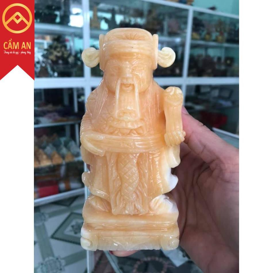 Bộ tượng Phúc Lộc Thọ đá phong thủy, cao 20cm, đá ngọc hoàng long- Đá phong thủy Cẩm An.