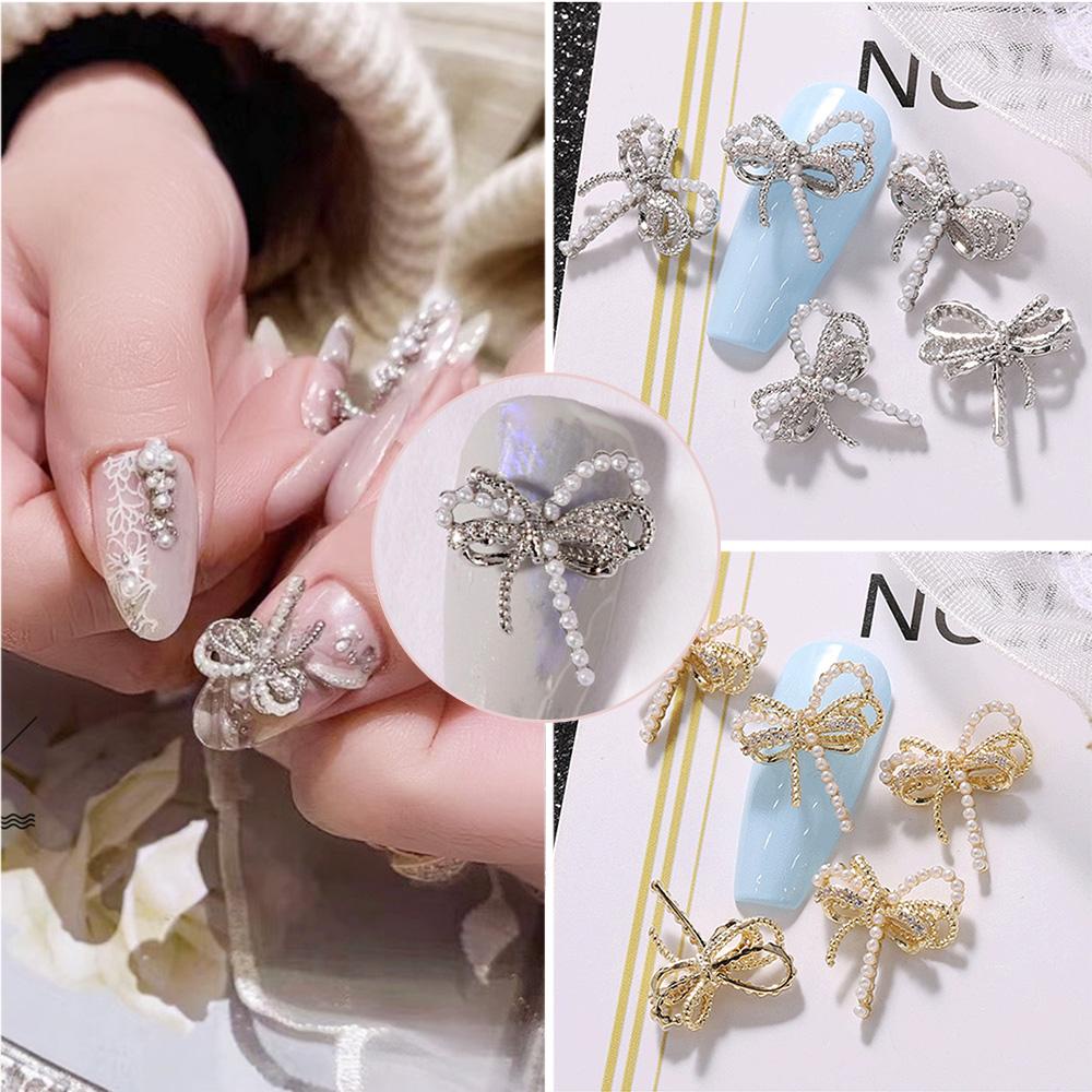 SOMEDAYZL Hạt Charm Nơ 3D Đính Móng Nghệ Thuật
