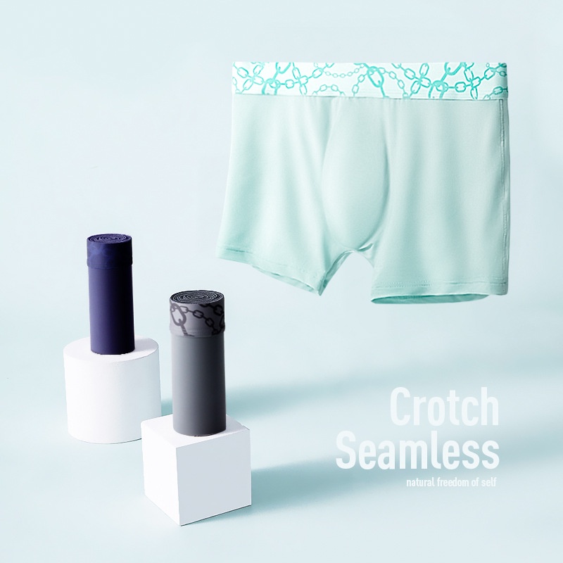 Quần lót boxer cotton lụa lạnh siêu mỏng không đường may thoáng khí thời trang mùa hè cho nam 242