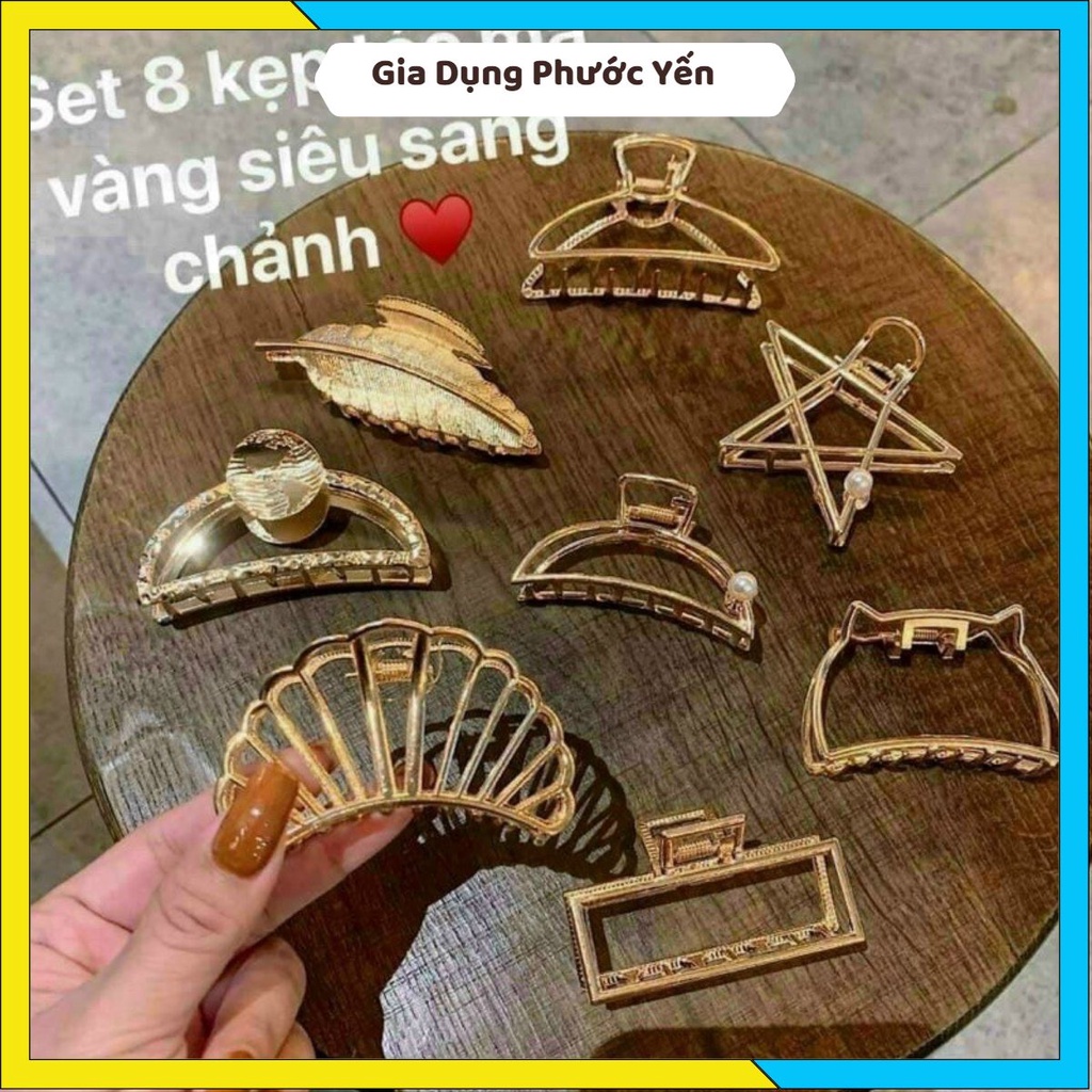SET 8 KẸP BÚI TÓC SANG CHẢNH MẠ VÀNG