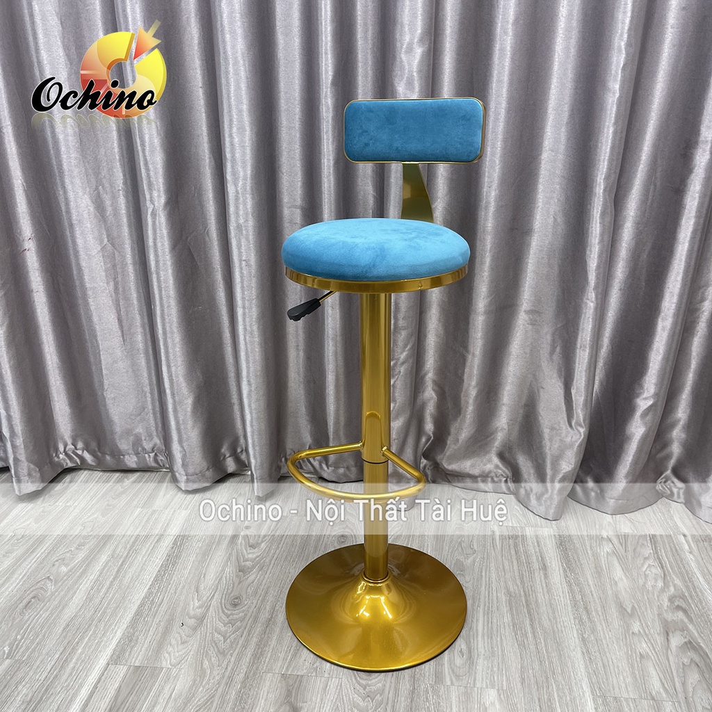 Ghế Quầy Lễ Tân, Ghế Quầy Bar Chân Vàng K1 Phong Cách Hiện Đại ( Ảnh Thật + Video)