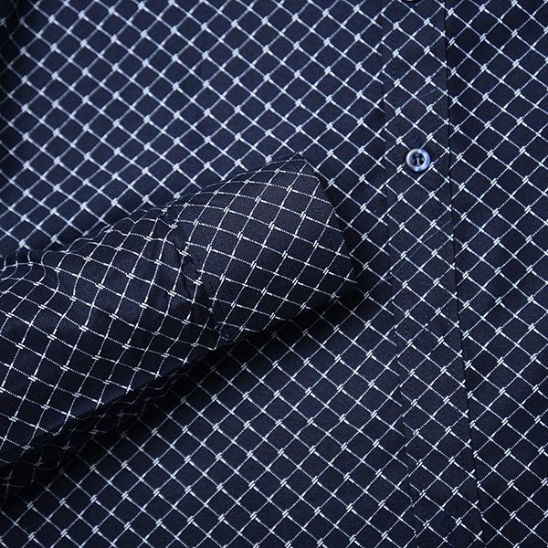 Áo Sơ Mi Nam Công Sở Trung Niên Thương Hiệu Anton Dài Tay Vải Cotton Họa Tiết Lưới Màu Xanh Đen - 301 | BigBuy360 - bigbuy360.vn