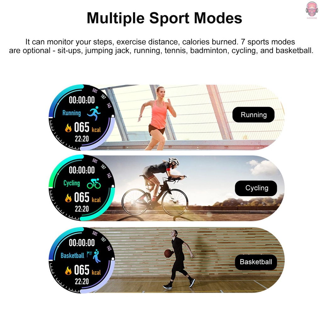 Đồng Hồ Thông Minh TM02 Chống Thấm Nước Hỗ Trợ Theo Dõi Nhịp Tim Huyết Áp Màn Hình Cảm Ứng IP67