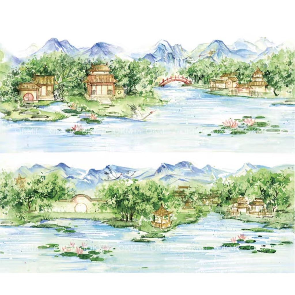 [OKMT03] Cuộn phong cảnh Ngôi làng bên sông
