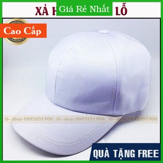 🔶Xả hàng bán lỗ 🔶 Mũ lưỡi trai trắng trơn :Thoáng mát - phong cách