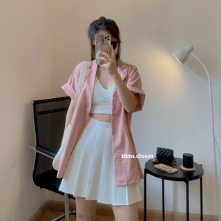 Áo Sơ Mi Cổ Vest Trơn BASIC SHIRT- Titto Closet
