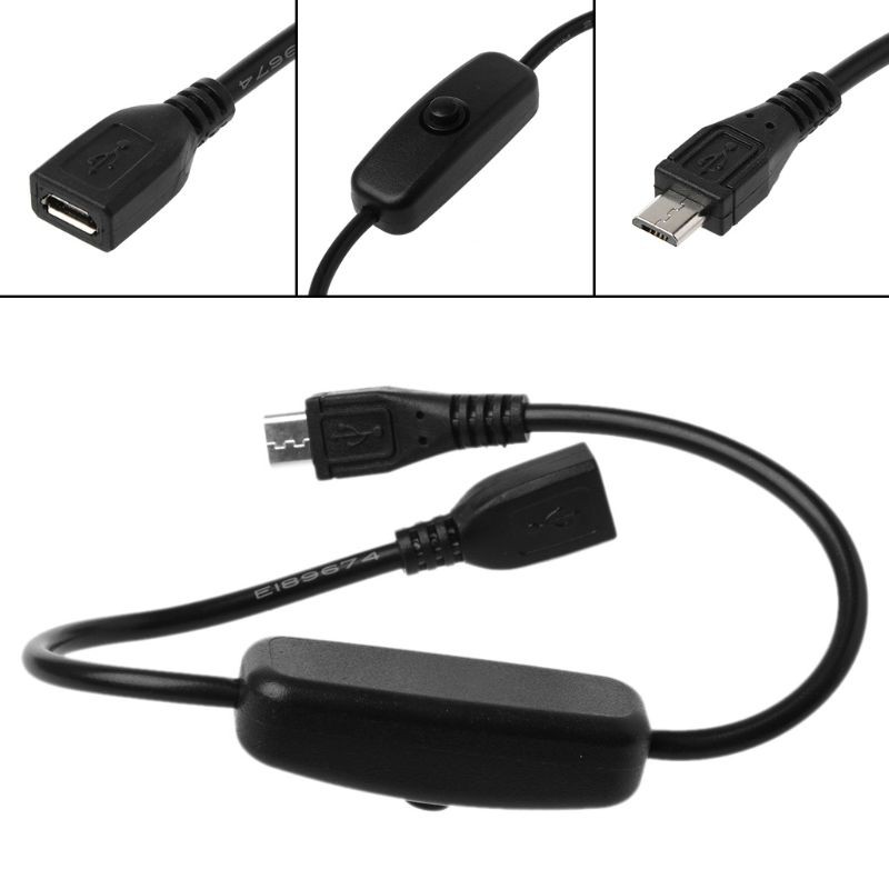 zzoneMicro USB Power Supply Extension Cable On Off Switch for Raspberry Pi Android