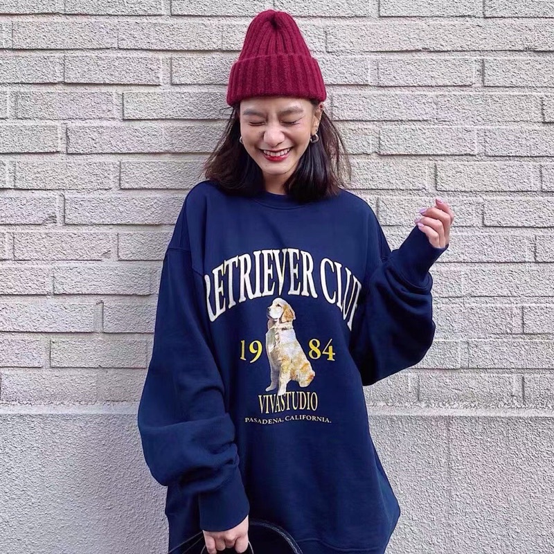 Áo Nỉ Club 1984 L.Y Store Unisex [FREESHIP] Sweater form rộng tay bồng in hình chú cún, thun mùa đông nam nữ Ulzzang